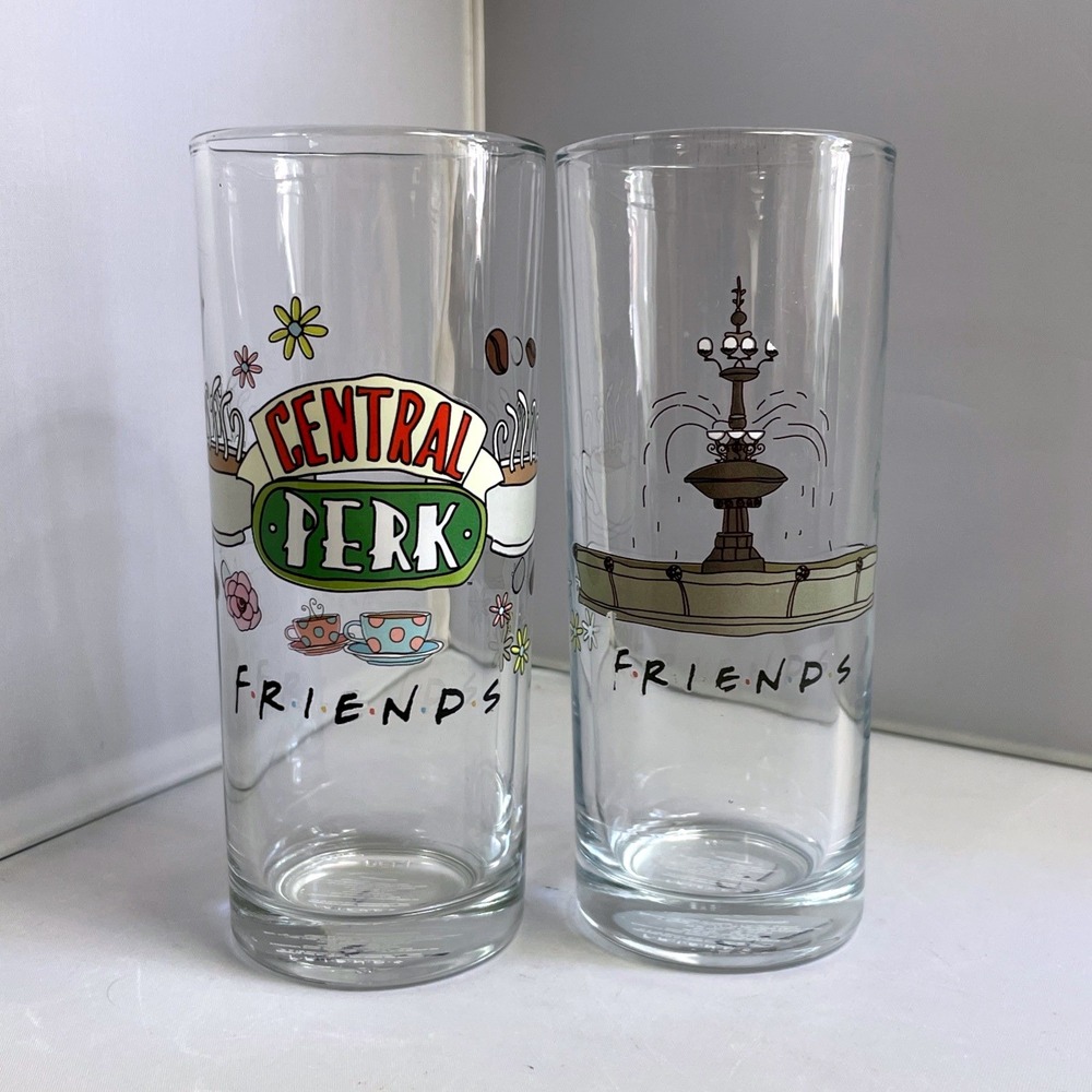 FRIENDS TV SERIES‎ Drinking Glasses Set of 2 Tumbler 10 oz Fountain Central Perk